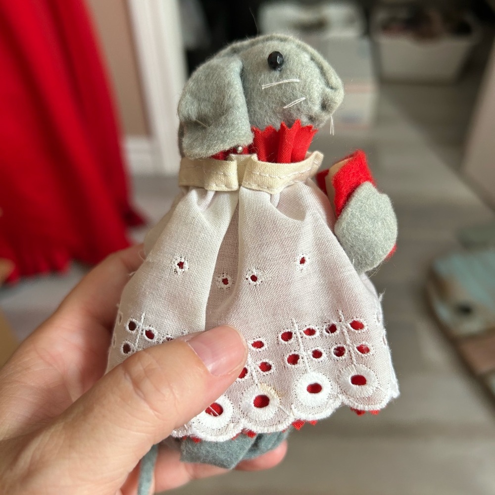 4/$50 Christmas vintage mouse ornament DIY felt 🐭 - Picture 1 of 9